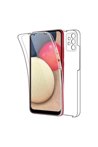 Adige Samsung Galaxy A23 Uyumlu Kılıf Ön Arka 360 Koruma Arka Sert Mika Ön Silikon Şeffaf