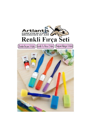 Fırça Seti 6 Lı Plastik Sap Resim Fırçası 1 Paket Suluboya Akrilik Boya Guaj Boya Yağlı Boya Fırca Seti