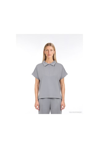 Yargıcı Fermuar Detaylı Kısa Kol Sweatshirt 26kksw9011l 005 Gri