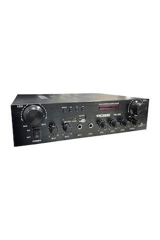 Rose Fr-801 2x100 Watt 2 Zone Trafolu Stereo Anfi Mp3, Bluetooth, Sd Kart 2 Mikrofon Girişli Kumandalı
