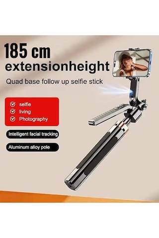 Bluetooth Kumandalı 185cm Tripod Selfie Çubuğu / Go Pro Uyumlu /