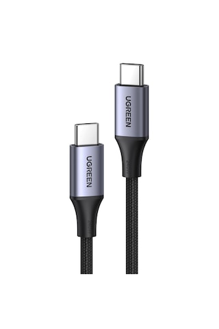 Ugreen 15311 USB-C 240 W Örgülü Hızlı Şarj Kablosu Siyah 1 M
