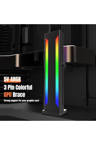 Rgb Gpu Destek Braketi, Manyetik Tabanlı Grafik Kartı Gpu Destek Desteği, Kaydırılabilir 5v 3 Pin Gpu Standı Renkl