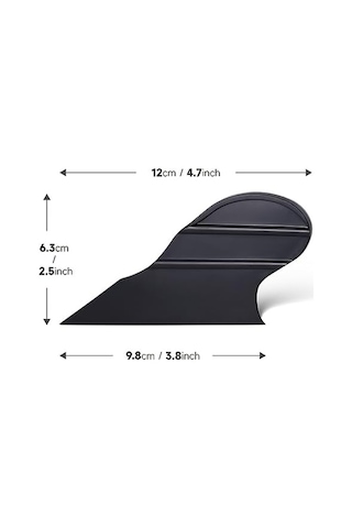 Saplı Ufak Köşelik Kenar Raglesi Cam Filmi Çekme Aparatı Siyah