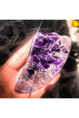Efsoon Organics Doğal Taş Roller Ametist Gua Sha Kaz Ayaklı Masaj Aleti