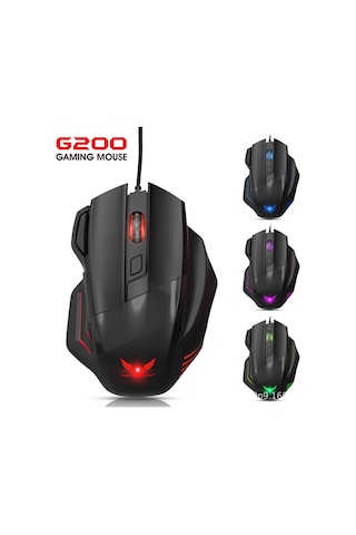 G200 Rgb Işıklı 7 Tuşlu 2400 Dpı Ergonomik Gaming Oyuncu Mouse - Çift Ateş Özellikli