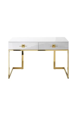 Rihanna Gold Metal Beyaz Çalışma Masası