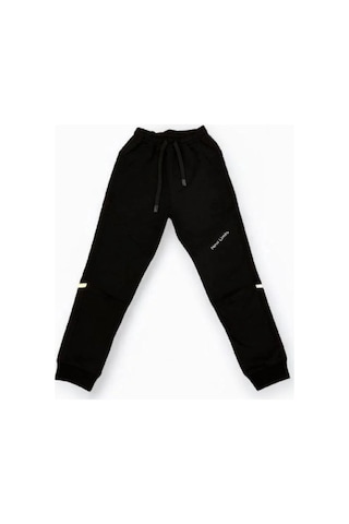 Erkek Çocuk Rahat Kesim İki İplik Eşofman Altı-14689 Siyah