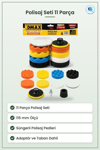 Polisaj Seti 11 Parça 115 Mm Yüzey Parlatma Süngeri Matkap Adaptö
