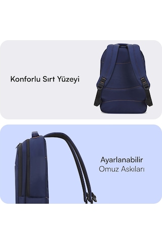 Mack Mcc-006bl 15.6 Offıce Notebook Sırt Çantası Lacivert siyah
