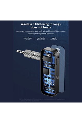 Shineyee C28 Bluetooth 5.0 Verici-alıcı 2'li Set: Araç Ve Ev Ses Sistemleri İçin Kablosuz Müzik,免提 Konuşma, Dahili Batarya, Siyah