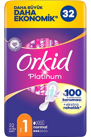 Orkid Platinum Hijyenik Ped Normal 32 Adet