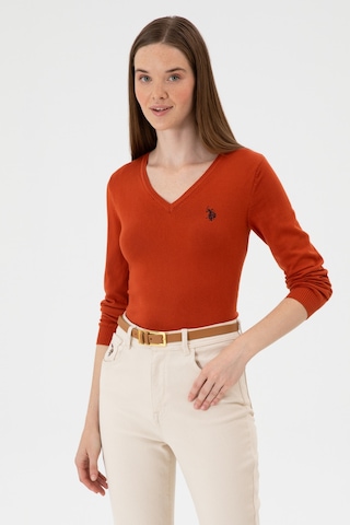 U.s. Polo Assn. Kadın Kiremit Kazak /triko 50313590-vr031 Kiremit