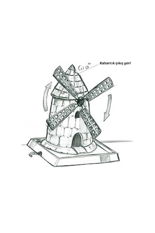 Dönen Yel Değirmeni Hareketli Akvaryum Dekoru 7x7x8cm