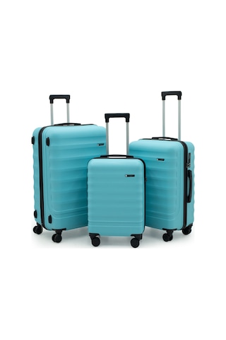 Babil Üçlü Lüx Abs Valiz Seti Mavi