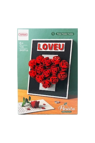 Toysan Flowers Loveu Gül Çiçekli Çerçeve Yapı Blok Seti 848 Parça 1051