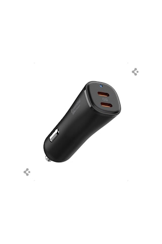 Spigen 50w Usb-c 2 Port Araç İçi Hızlı Şarj Aleti Samsung Pps Destekli Akım Korumalı Güç Adaptörü Çakmaklık İphone & Android & İpad & Macbook Type-c Pd 3.0 30w + 20w Ev502 Black Siyah