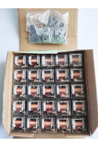 25 Adet Şeffaf 5 Uçlu Üniversal Röle 40 Amper