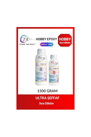 Power Time Hobby Epoxy İnce Döküm Epoksi Reçine 1500 G Şeffaf