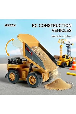 1/64 Kumandalı Mini Kamyon 8 Kanal Şarjlı Işıklı Metal 2.4 Ghz Sarı