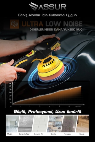 Assur ASR442 12V Orbital 6 Kademeli Polisaj Sarı