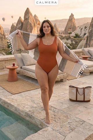 Calmera Natura Peştemal Pamuk - Doğal Saçaklı Plaj, Deniz, Havuz, Spa, Sauna, Spor, Seyahat Havlusu - Bej