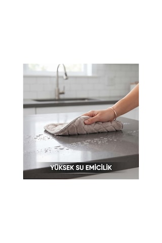 Premium Soft Vizon Gri Yaprak Desenli Peluş Mikrofiber Bez 30x40 Cm - Çok Amaçlı Ev, Ofis Ve Oto İçin