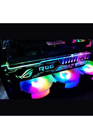 Kangvka Rgb Işıklı Ekran Kartı Destek Aparatı, 5v 4pin Besleme Led Işık Paneli, Rgb25 Modeli