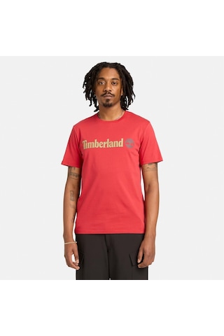 Timberland Kennebec River Linear Logo Erkek T-shirt-32654 Kırmızı