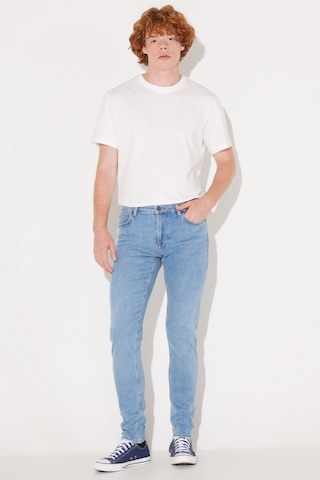 Lee Malone Skinny Fit Dar Kesim Düşük Bel Çok Dar Paça Mavi Erkek Esnek Jean Denim Kot Pantolon L736016404 Mavi