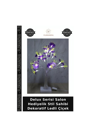 Delux Serisi Salon Hediyelik Stil Sahibi Dekoratif Ledli Çiçek Çok Renkli