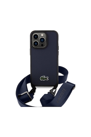 Apple Uyumlu iPhone 15 Pro Max Kılıf Lacoste Lisanslı Pu Pike Desen Askılı İkonik Timsah Logo Yeşil