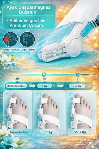 Tekli Ergonomik Ayak Baş Parmak Ateli Halluks Valgus Kemik Düzeltme Aparatı Ortopedik Atel