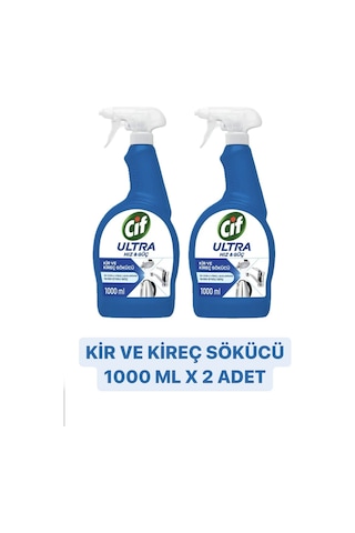 Cif Ultra Hız & Güç Kireç Sökücü Sprey Leke ve Kir Çıkarıcı 2 x 1 L