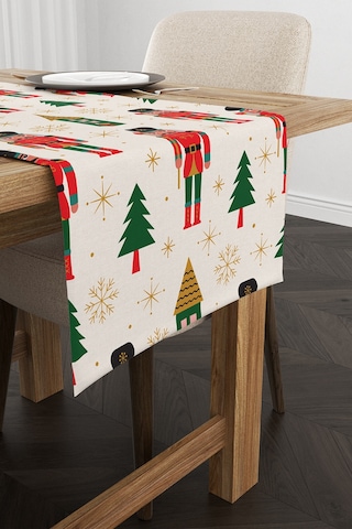 Kırmızı Yeşil Yılbaşı Temalı Dijital Baskılı Runner Cgh795-Rn