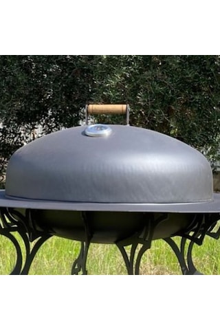 Basınç Göstergeli Bbq Kiti Tütsü Hazneli Kapak & 60 Cm Izgara