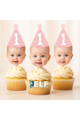 Cupcake Doğum Günü Süsü 10 Adet 0