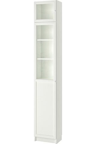 Cam/panel Kapaklı Kitaplık, Beyaz, 40x30x237 Cm Beyaz