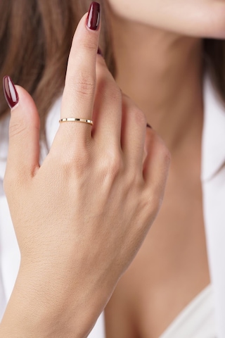 22 Ayar Görünümlü 14 Ayar Altın Ajda Yüzük Yzk6718 Koyu Sarı