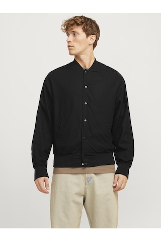 Beyzbol Yaka Nervürlü Mansetler Otw Bomber Ceket - Ario - 12268716 Black