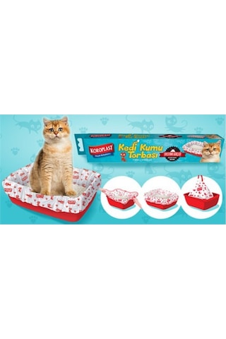 Koroplast Büzgülü Ekstra Güçlü Kedi Kumu Poşedi 82 x 50 CM 7'li