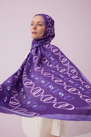 İmannoor Baklava Noor Floş Viskon Şal Mor - Purple 242 3014 080 Mor