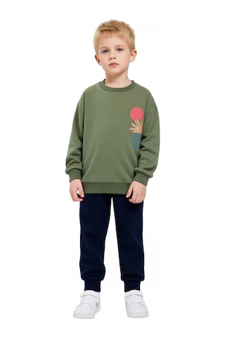 Frm Erkek Çocuk Örme Bisiklet Yaka Sweatshirt Ve Eşofman Altı Takımı Açık Haki