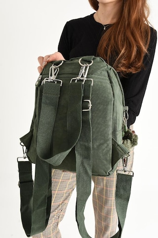 Kadın Sırt Çantası İster Sırt İster Omuz İster Önde Fonksiyonel Kullanım Çok Cepli Hafif Klinkır Kumaş 001