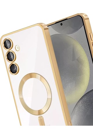 Samsung Galaxy Uyumlu A56 Kross Magneticsafe Kapak - Gold Çok Renkli