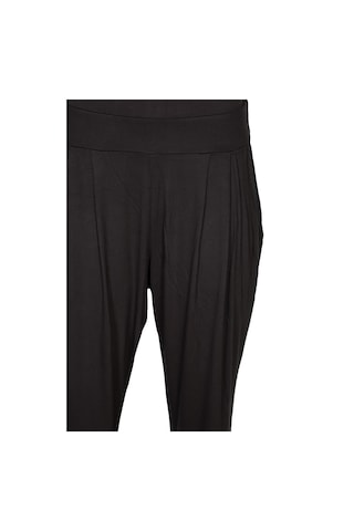 Barem Kadın Şule Pileli Düz Renk Penye Siyah Pantolon Siyah