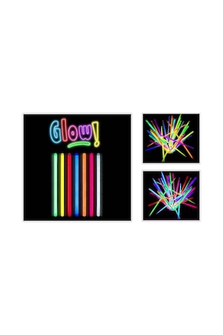 Glow Stick 20cm Fosforlu Kırılan Çubuk 10 Adet Çokrenkli