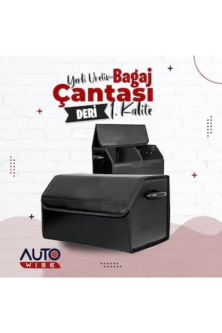 Mını Cooper Marka Logolu Oto Bagaj Organizer Çanta Oto Bagaj Çantası 2 Bölmeli Suni Deri Boyutlar : 48 Cm X 31 Cm X 29 Cm