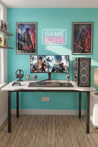 100 Beyaz Oyun Çalışma Masası Gaming Masa Ofis Masası 8100 Beyaz
