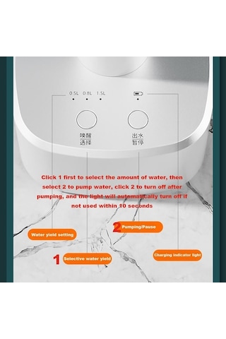 Maoyaya Siyah Şarj Edilebilir Su Pompası, Otomatik Galon Dağıtıcı, Masaüstü Standı Ile 4w Siyah